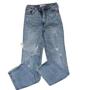 Abercrombie and Fitch the 90s straight ultra high-rise denim jeans